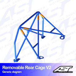 Demi-Arceau à Boulonner AST Rollcages V2 Démontable pour Ford Sierra MK1, 2 & 3 - Berline 5 Portes (Propulsion)