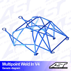 Arceau 10 Points à Souder AST Rollcages V4 pour Audi S3 8V - 4 Portes, Quattro