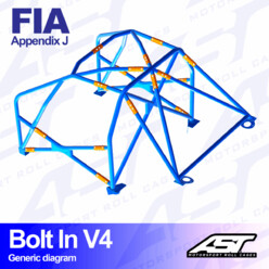 Arceau 6 Points à Boulonner AST Rollcages V4 pour Opel Calibra Coupé, Traction - FIA