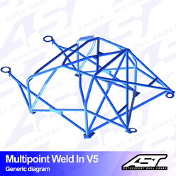 Arceau 10 Points à Souder AST Rollcages V5 pour Audi A3 8L - 3 Portes, Quattro