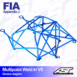 Arceau 10 Points à Souder AST Rollcages V5 pour Opel Vectra A Berline 4 Portes, Traction - FIA