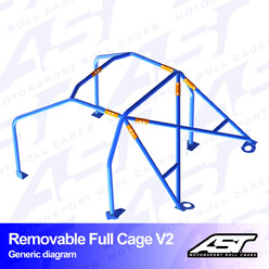 Arceau 6 Points à Boulonner AST Rollcages V2 Démontable pour Seat Ibiza 6L