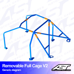 Arceau 6 Points à Boulonner AST Rollcages V2 pour Opel Calibra Coupé, Traction