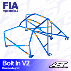 Arceau 6 Points à Boulonner AST Rollcages V2 pour VW Golf 3 - 3 Portes - FIA