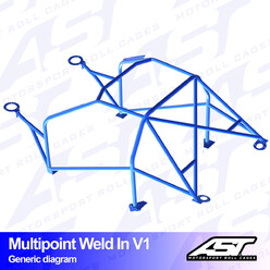 Arceau 10 Points à Souder AST Rollcages V1 pour BMW E34 Touring, Propulsion