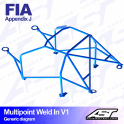 Arceau 10 Points à Souder AST Rollcages V1 pour Seat Ibiza 021 - FIA