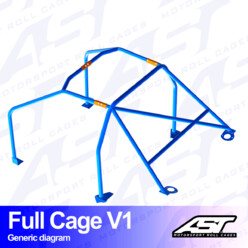 Arceau 6 Points à Boulonner AST Rollcages V1 Démontable pour Renault Mégane 1