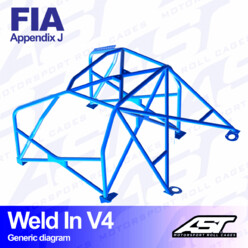 Arceau 8 Points à Souder AST Rollcages V4 pour Audi Coupe B3 (Quattro) - FIA