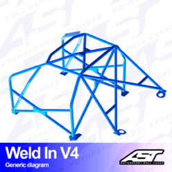 Arceau 8 Points à Souder AST Rollcages V4 pour Audi S4 B5 Avant (Quattro) - FIA