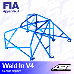 Arceau 8 Points à Souder AST Rollcages V4 pour Ford Focus MK1 - 3 Portes (Traction) - FIA