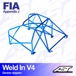 Arceau 8 Points à Souder AST Rollcages V4 pour Ford Sierra MK1, 2 & 3 - Coupé (Propulsion) - FIA