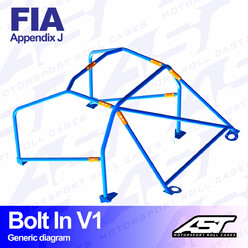 Arceau 6 Points à Boulonner AST Rollcages V1 pour Audi A4 B5 Berline (Quattro) - FIA