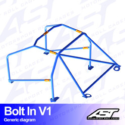 Arceau 6 Points à Boulonner AST Rollcages V1 pour Audi S4 B5 Berline (Traction) - FIA