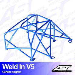 Arceau 8 Points à Souder AST Rollcages V5 pour Audi A3 8L - 3 Portes, Quattro