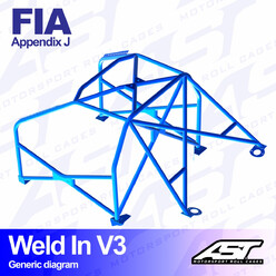 Arceau 8 Points à Souder AST Rollcages V3 pour Fiat Panda - FIA