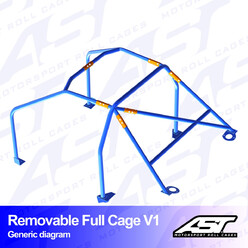 Arceau 6 Points à Boulonner AST Rollcages V1 Démontable pour Ford Sierra MK1, 2 & 3 - Berline 5 Portes (Propulsion)