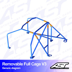 Arceau 6 Points à Boulonner AST Rollcages V3 Démontable pour Audi TT 8N, Quattro