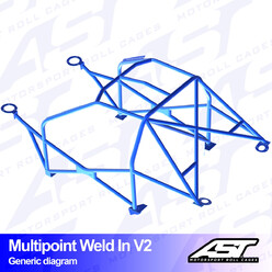 Arceau 10 Points à Souder AST Rollcages V2 pour Opel Vectra A Berline 5 Portes, Traction