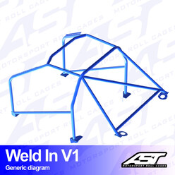 Arceau 8 Points à Souder AST Rollcages V1 pour Fiat Panda 4x4