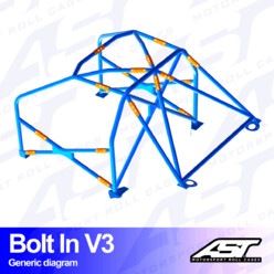 Arceau 6 Points à Boulonner AST Rollcages V3 pour Nissan Skyline R34 Coupé 2 Portes - FIA